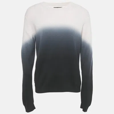 Pre-owned Zadig & Voltaire Pink/black Ombre Cotton Knit Kennedy Sweater Xl