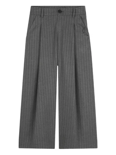 Zadig & Voltaire Kids' Pinstriped Trousers In Gray