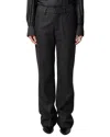 Zadig & Voltaire Pistol Car Shimmer Wool-blend Pant In Black