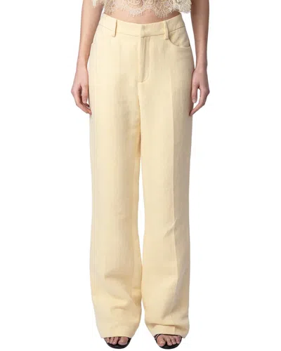 Zadig & Voltaire Pistol Lin Lurex Linen-blend Pants