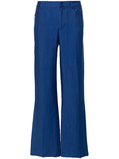 Zadig & Voltaire Pistol Mid-rise Flared Trousers In Blue