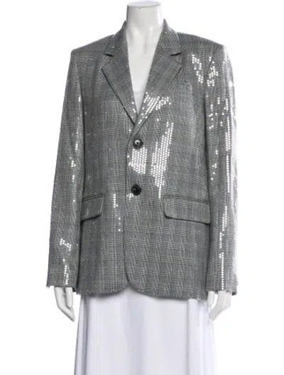 Pre-owned Zadig & Voltaire Plaid Print Blazer W/ Tags In Gray
