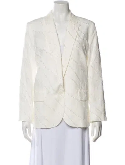Pre-owned Zadig & Voltaire Plaid Print Evening Jacket In White