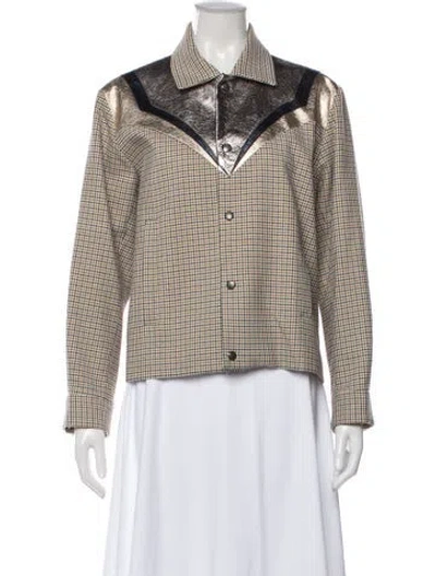 Pre-owned Zadig & Voltaire Plaid Print Jacket In Yellow