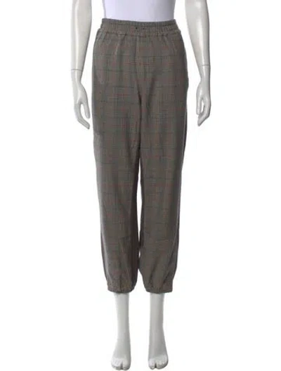Pre-owned Zadig & Voltaire Plaid Print Skinny Leg Pants In Brown