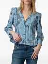 Zadig & Voltaire Pleated Floral-print Blouse