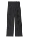 Zadig & Voltaire Womens Anthracite Puros Regular-fit High-rise Striped Flannel Trousers In Black