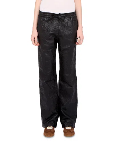 ZADIG & VOLTAIRE POCHA CRINKLED LEATHER TROUSERS