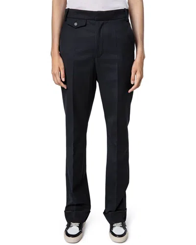 Zadig & Voltaire Poetia Gabardine Wool-blend Pant In Black