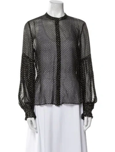 Pre-owned Zadig & Voltaire Polka Dot Print Crew Neck Blouse In Blue