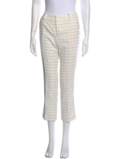 Pre-owned Zadig & Voltaire Polka Dot Print Straight Leg Pants In White