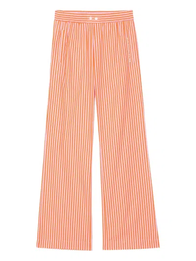 Zadig & Voltaire Poma Pop Raye Wide Leg Pants In Orange