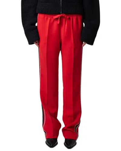 Zadig & Voltaire Pomy Crepe Pants In Red