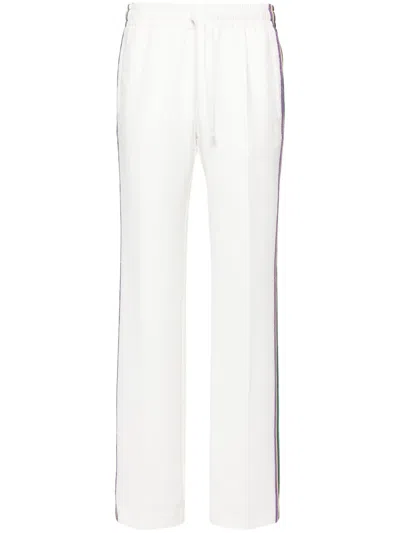 Zadig & Voltaire Pomy Stripe-detail Crepe Trousers In White