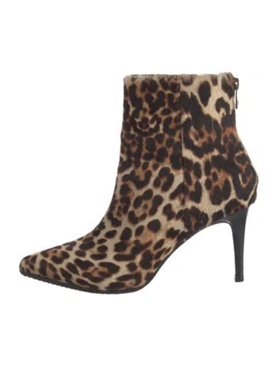 Pre-owned Zadig & Voltaire Ponyhair Animal Print Boots In Neutral