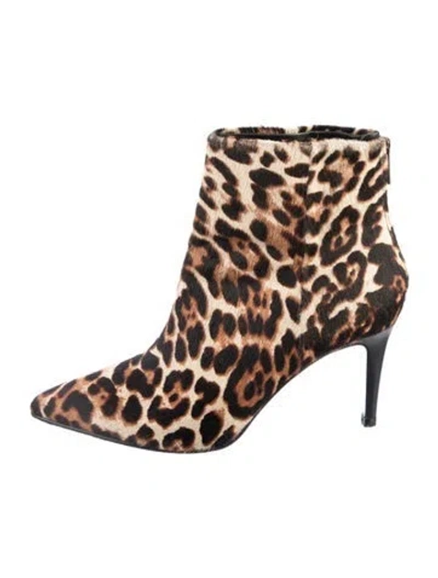 Pre-owned Zadig & Voltaire Ponyhair Animal Print Boots In Neutrals
