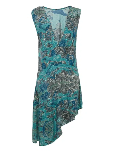 Pre-owned Zadig & Voltaire  Root Robe Asymmetric-hem Printed Dress