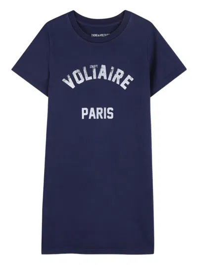 Zadig & Voltaire Print-detail Short-sleeve Dress In Black