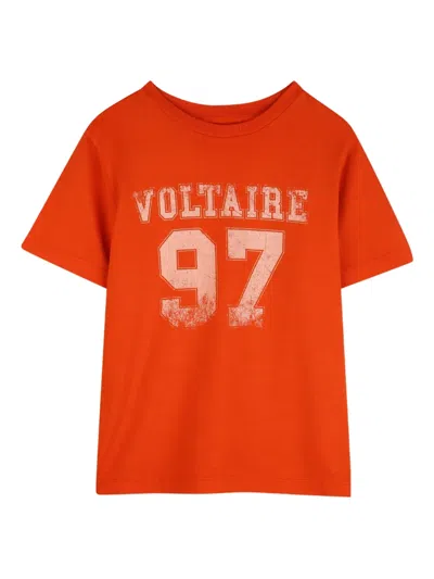 Zadig & Voltaire Kids' Print-detail Short-sleeve T-shirt In Red