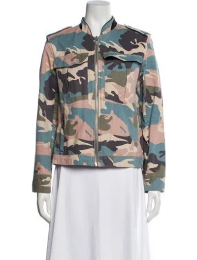Pre-owned Zadig & Voltaire Printed Biker Jacket In Purple
