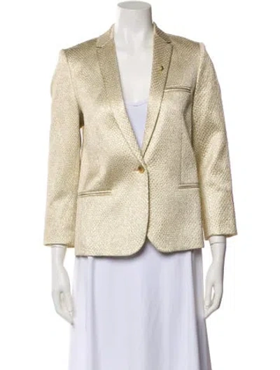 Pre-owned Zadig & Voltaire Printed Blazer In Gold