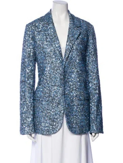 Pre-owned Zadig & Voltaire Printed Blazer W/ Tags In Blue