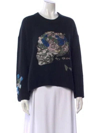 Pre-owned Zadig & Voltaire Printed Crew Neck Sweater In Black