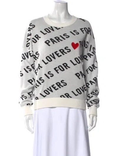 Pre-owned Zadig & Voltaire Printed Crew Neck Sweater In Gray