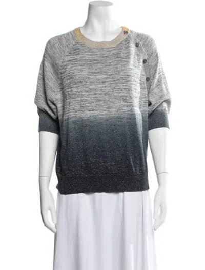 Pre-owned Zadig & Voltaire Printed Crew Neck Sweater In Grey/metallic