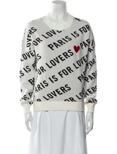 Pre-owned Zadig & Voltaire Printed Crew Neck Sweater In White
