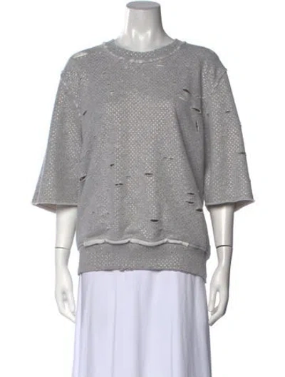 Pre-owned Zadig & Voltaire Printed Crew Neck Sweatshirt In Grey