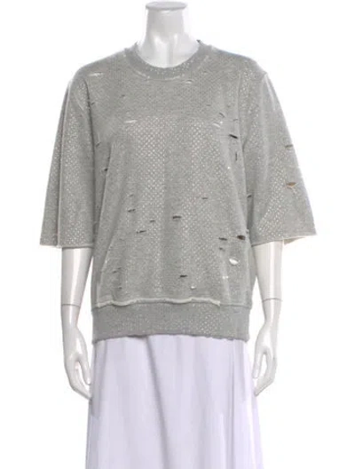 Pre-owned Zadig & Voltaire Printed Crew Neck Sweatshirt W/ Tags In Gray