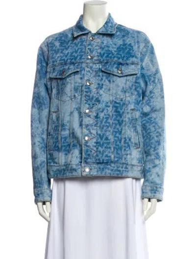 Pre-owned Zadig & Voltaire Printed Denim Jacket In Blue