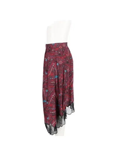 Pre-owned Zadig & Voltaire Printed Elasticated Skirt In Red