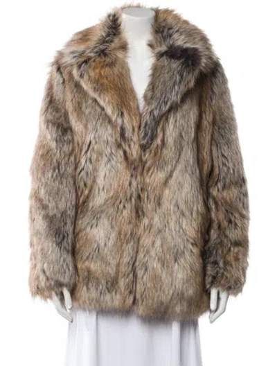 Pre-owned Zadig & Voltaire Printed Faux Fur Coat In Brown
