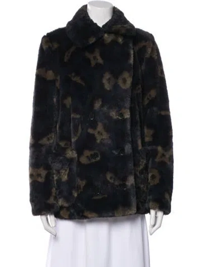 Pre-owned Zadig & Voltaire Printed Faux Fur Jacket In Black