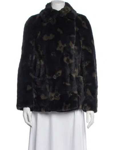 Pre-owned Zadig & Voltaire Printed Faux Fur Jacket In Blue