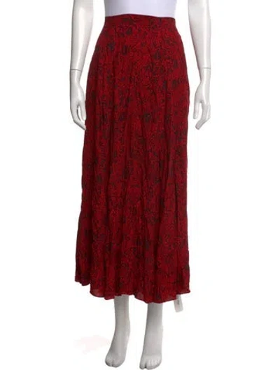Pre-owned Zadig & Voltaire Printed Long Skirt In Red