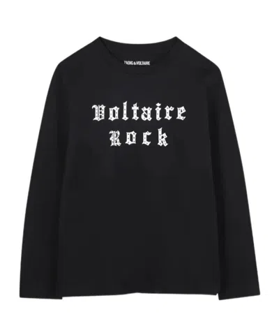 Zadig & Voltaire Kids' Printed Long-sleeve T-shirt In Black