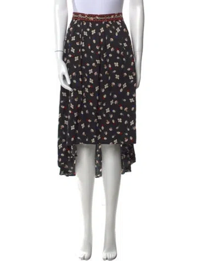 Pre-owned Zadig & Voltaire Printed Midi Length Skirt In Black