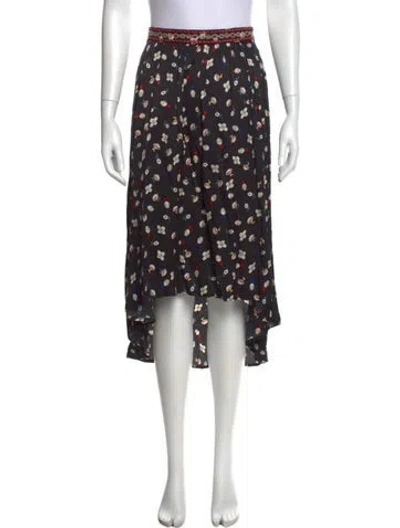 Pre-owned Zadig & Voltaire Printed Midi Length Skirt In Black