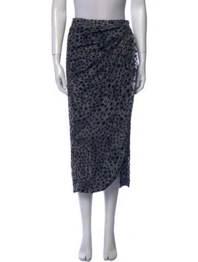 Pre-owned Zadig & Voltaire Printed Midi Length Skirt In Blue