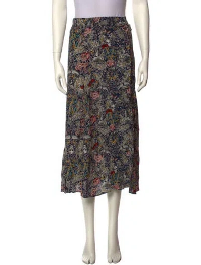 Pre-owned Zadig & Voltaire Printed Midi Length Skirt In Blue