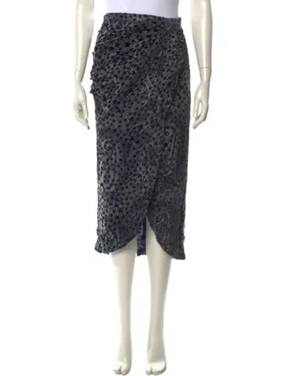 Pre-owned Zadig & Voltaire Printed Midi Length Skirt In Blue