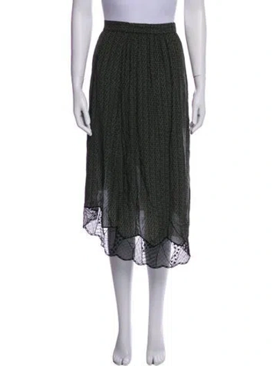 Pre-owned Zadig & Voltaire Printed Midi Length Skirt In Green