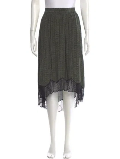 Pre-owned Zadig & Voltaire Printed Midi Length Skirt In Green