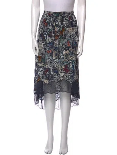 Pre-owned Zadig & Voltaire Printed Midi Length Skirt In Multi
