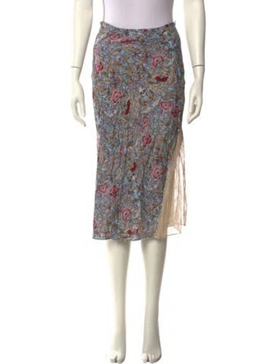 Pre-owned Zadig & Voltaire Printed Midi Length Skirt In Neutral