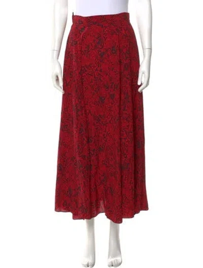 Pre-owned Zadig & Voltaire Printed Midi Length Skirt In Red