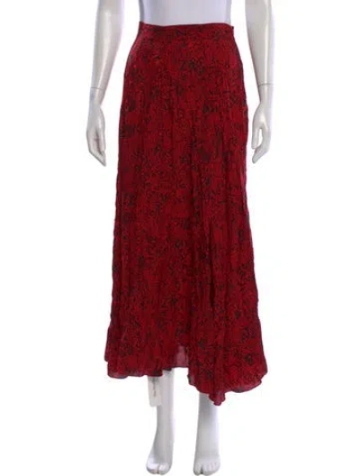 Pre-owned Zadig & Voltaire Printed Midi Length Skirt In Red
